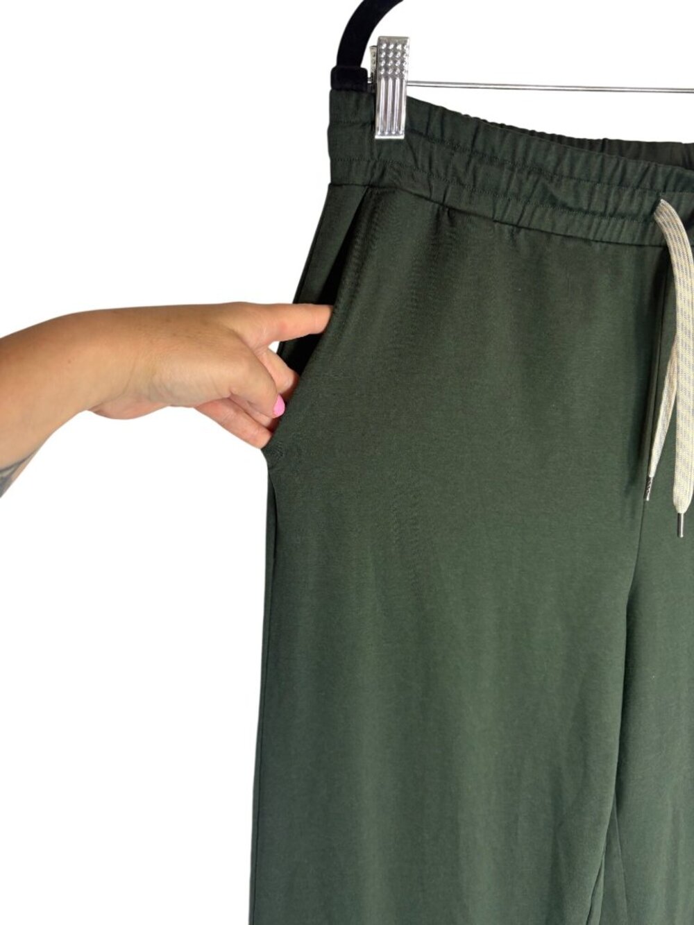Vuori Halo Essential Wideleg Pant Heather Green-sz XL Long - Picture 5 of 8